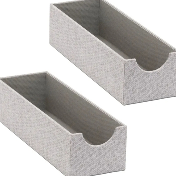 New in box! Household Essentials narrow gray organizer trays set of 2 - Picture 1 of 3